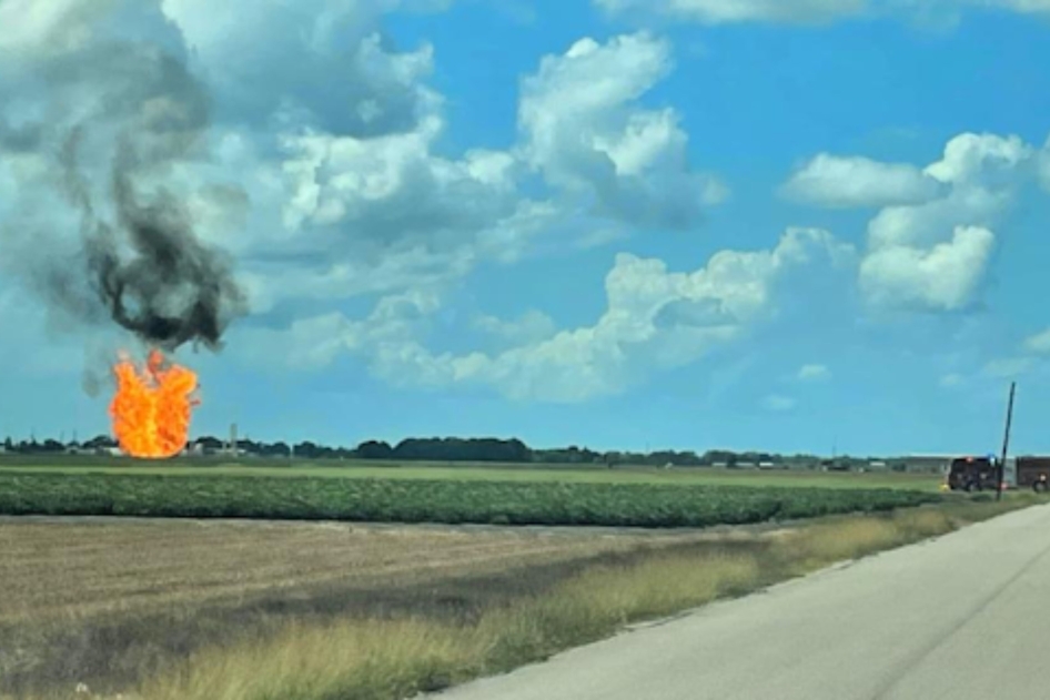 Energy Transfer Pipeline Fire west of Houston, photo via Office of Fort Bend County Judge KP George