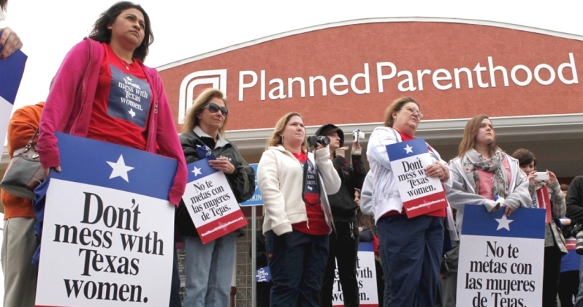 Texas Women In Front Of Planned Parenthood