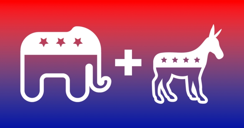Republican Elephant and Democrat Donkey
